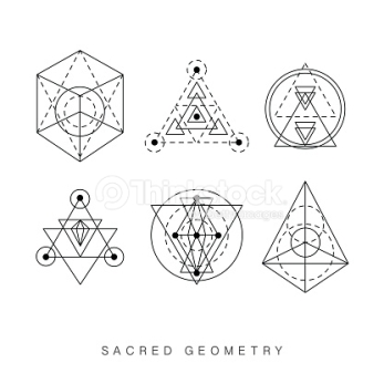 Sacred geometry signs set. Linear Modern Art. Vector illustration